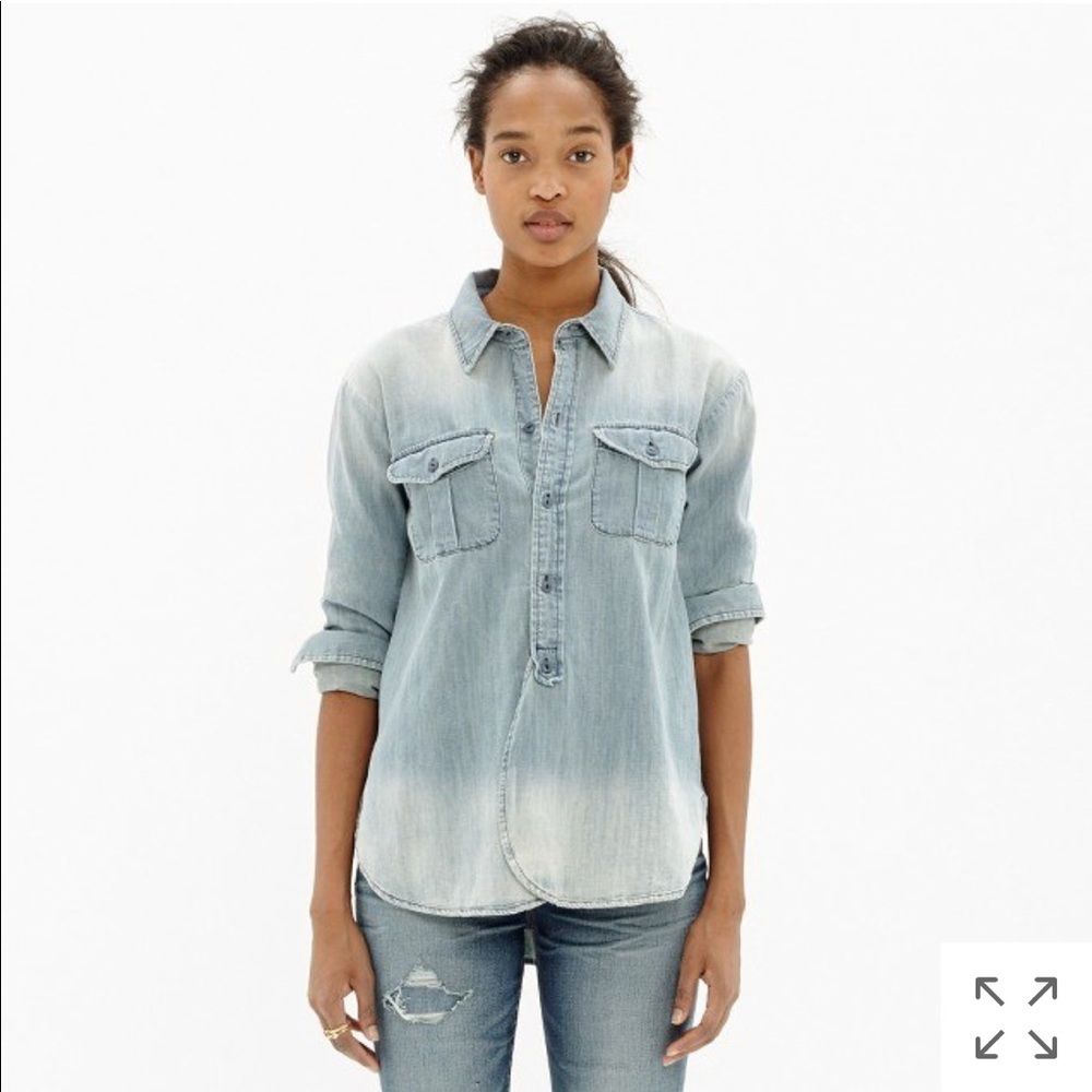 Denim cargo workshirt in Edmond wash